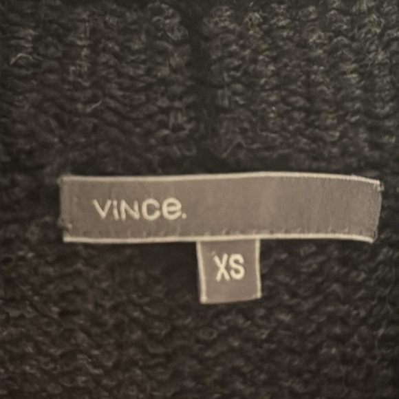 VINCE Striped Black Gray Open Cardigan Sweater Cashmere Wool Size XS S Oversized - Picture 7 of 10